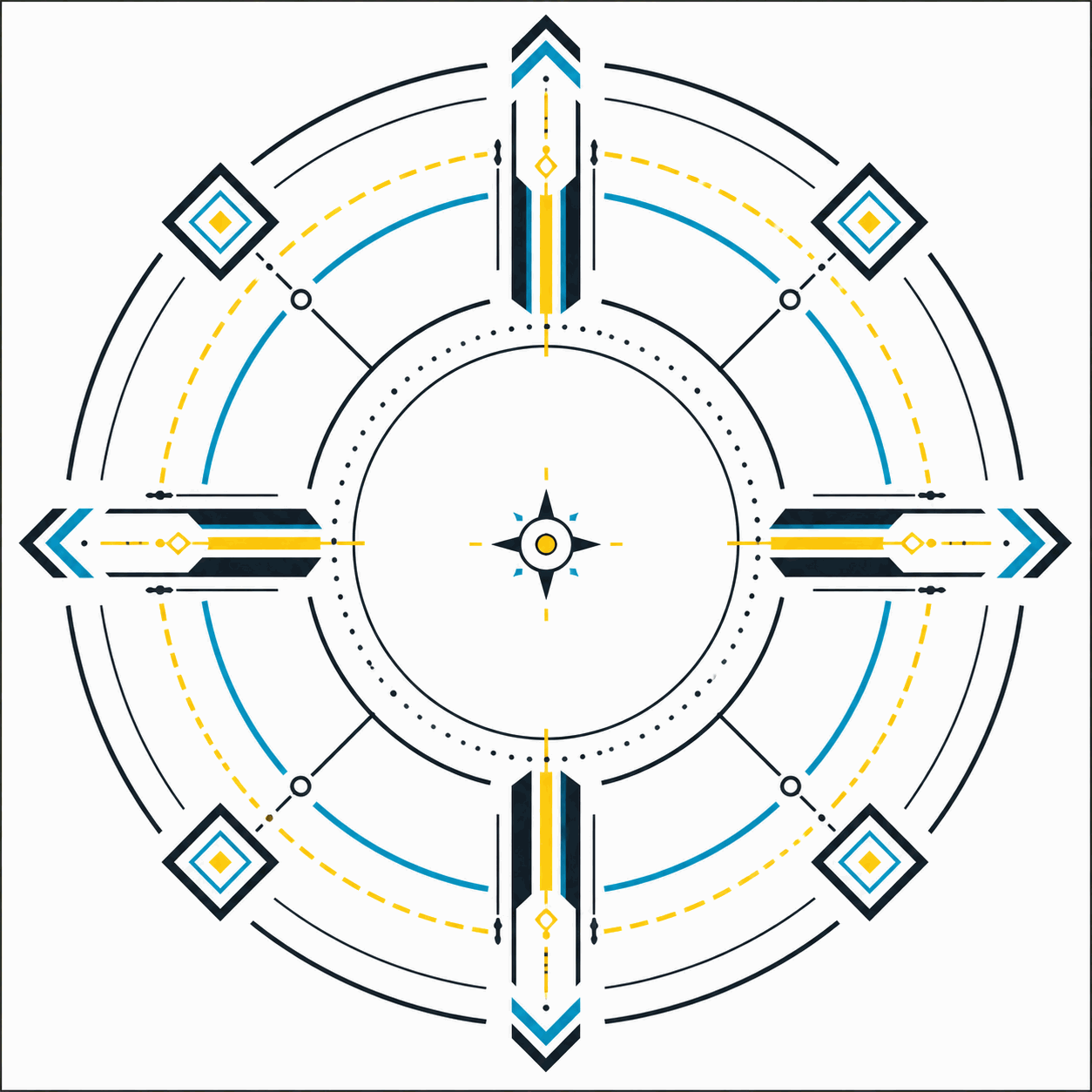 High contrast geometric Polar Beacon practice target