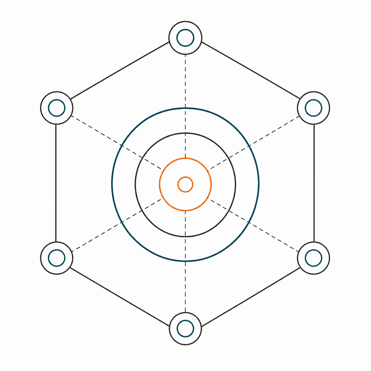 High-contrast vector relay target with clear aiming references
